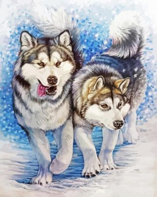 malamute Dogs diamond painting