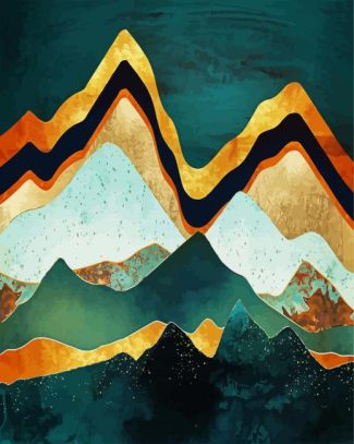 metallic Mountains Art diamond painting