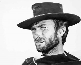 monochrome clint eastwood diamond painting