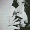 Monochrome Woman Smoking Cigarette diamond painting