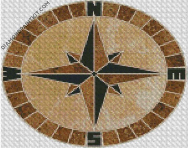 Mosaic Compass diamond painting