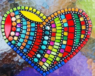 mosaic Heart diamond painting