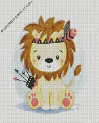 native baby lion diamond paintings