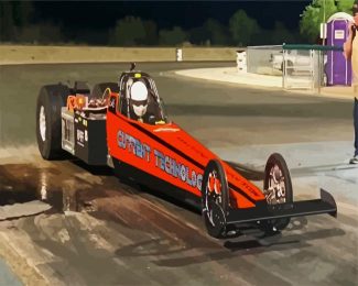 Orange Dragster diamond painting