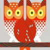 orange owls diamond painting