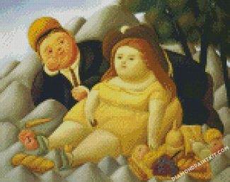 picnic in the mountains fernando botero diamond paintings