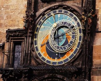 prague astronomical clock Czech diamond painting