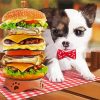 Puppy And Hamburger diamond painting