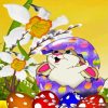 Rabbit And Egges And Flowers diamond painting