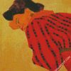 Reclining Woman With Red blouse diamond painting