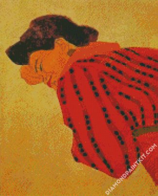 Reclining Woman With Red blouse diamond painting