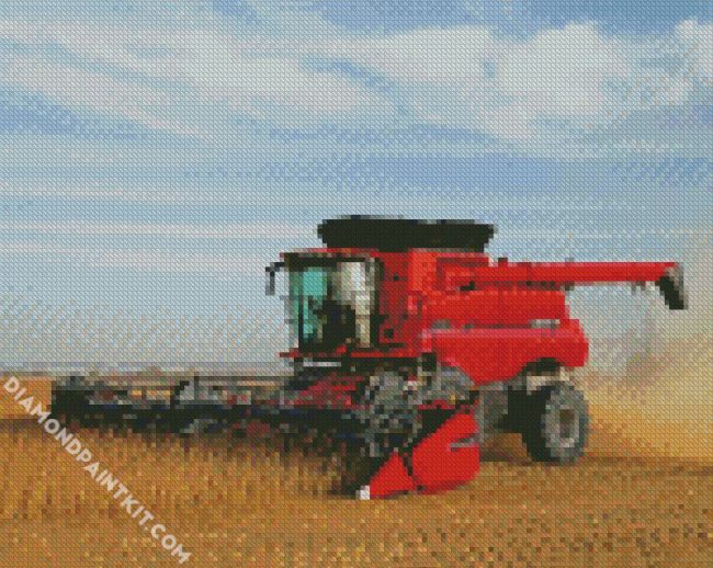 Red Combine diamond painting