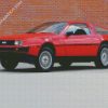 Red Delorean diamond painting