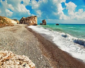 rock of aphrodite Petra tou Romiou Cyprus diamond painting