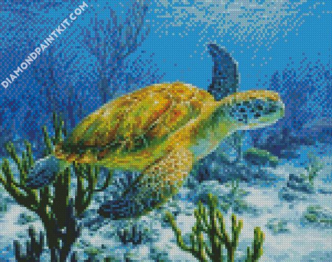 Sea Turtle In The Ocean diamond painting