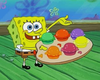 spongebob and burgers diamond painting