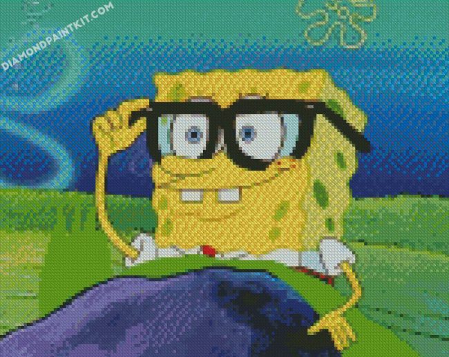 spongebob with glasses diamond paintings