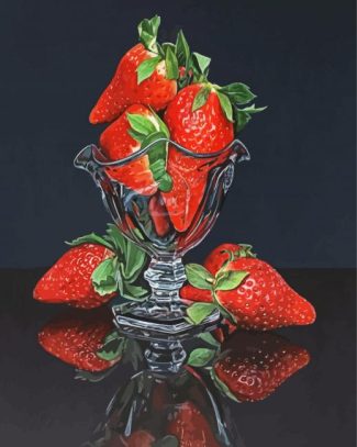 Strawberries Fruit In Glass diamond painting