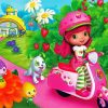 Strawberry Shortcake On Scooter diamond painting