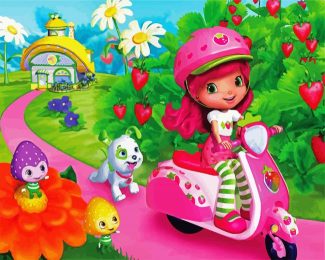 Strawberry Shortcake On Scooter diamond painting