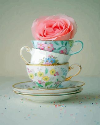 tea cups diamond painting