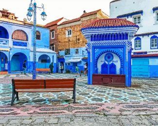 The Blue City Chefchaouen diamond painting