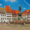 The Fountain Obermarkt Freiberg diamond painting