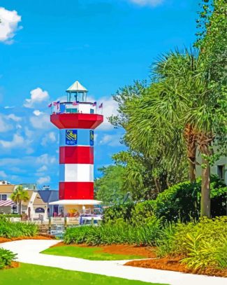 The Lighthouse At Harbour Town S.C. diamond painting