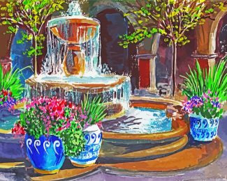 Vintage Fountain diamond painting