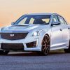 White CTS V Car diamond painting