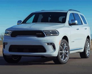 white Durango cars diamond painting