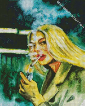 Woman Smoking Cigarette diamond painting