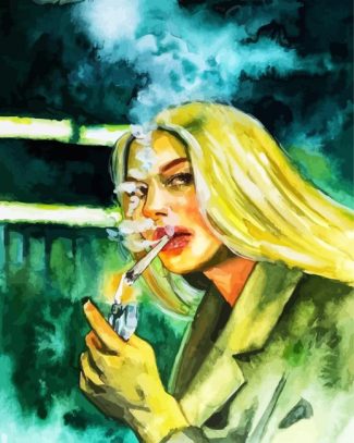 Woman Smoking Cigarette diamond painting