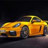 Yellow Porshe Cayman diamond painting