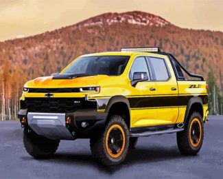 Yellow Chevy diamond painting