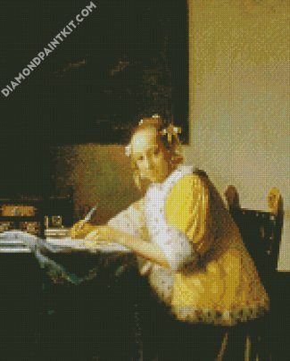 Lady Writing a Letter By Vermeer diamond painting