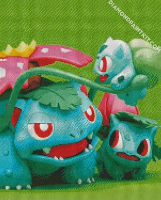 Bulbasaur Family diamond painting