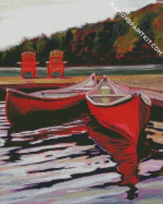 Canoeing Illustration diamond painting