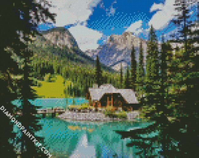 Emerald Lake Lodge Yoho National Park diamond painting