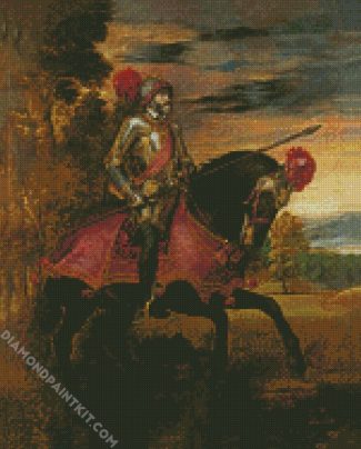 Equestrian Portrait Of Charles V By Tiziano diamond painting