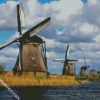 Kinderdijk Windmills diamond painting