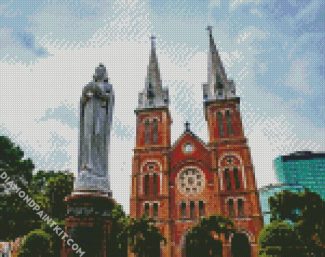 Notre Dam Cathedral Of Saigon Vietnam diamond painting