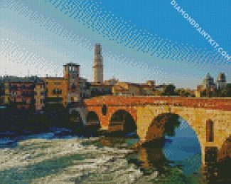 Ponte Pietra Verona Italy diamond painting