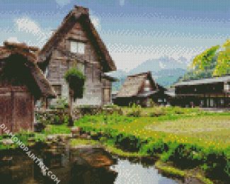 Shirakawa Go Town diamond painting