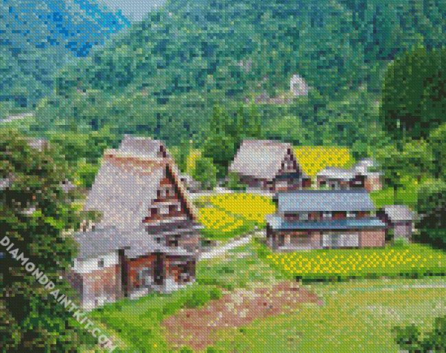 Shirakawa Go Town diamond painting