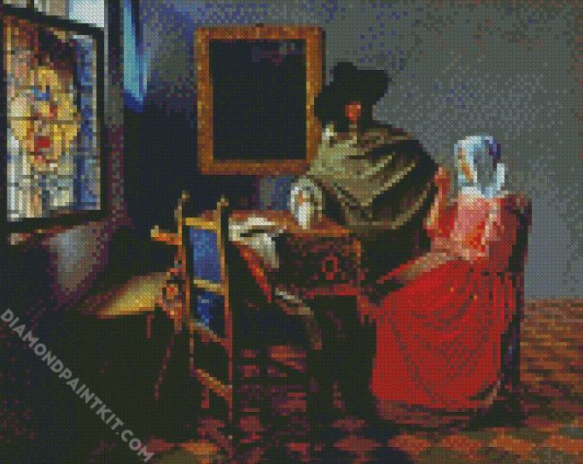 The Glass Of Wine By Vermeer diamond painting