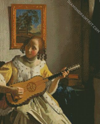 The Guitar Player By Vermeer diamond painting