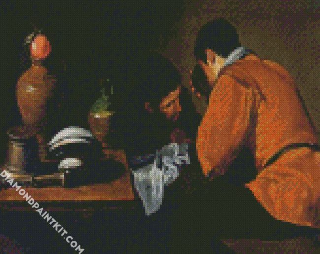 Two Young Men Eating At Humble Table By Velazquez diamond painting