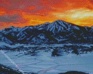 Utah Mountains Sunset diamond painting