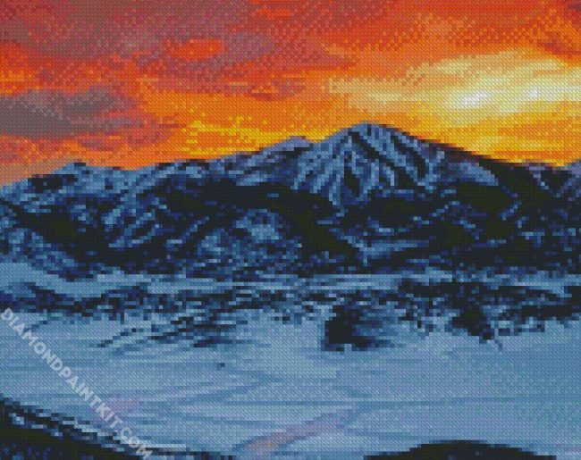 Utah Mountains Sunset diamond painting